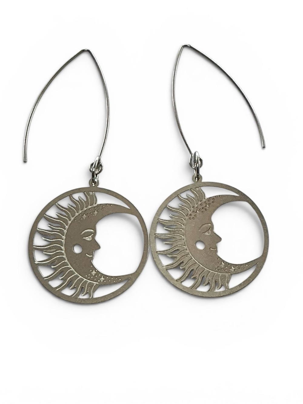 🆕 Sun Laser Etched Dangle Earrings